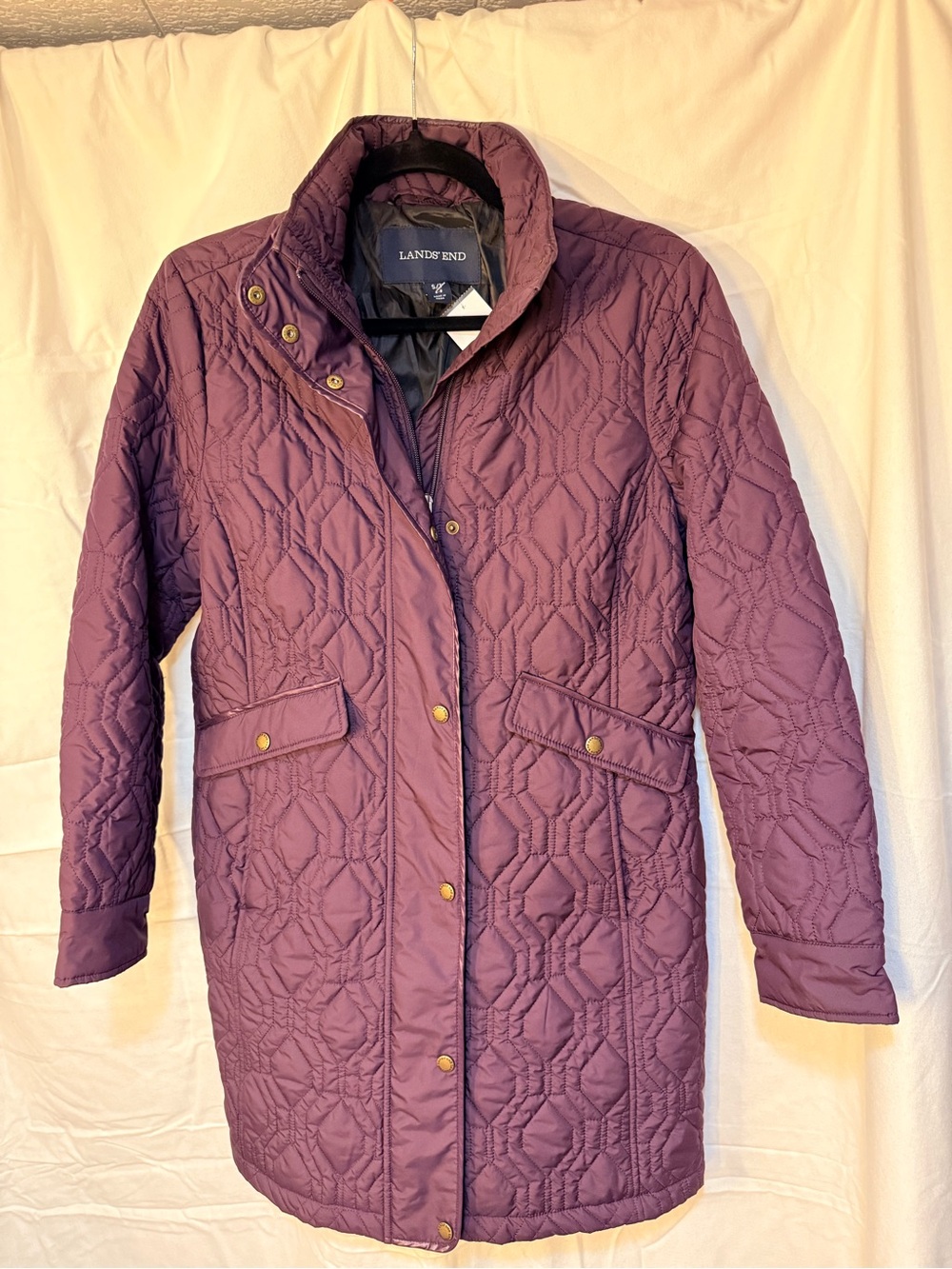 Lands' End Quilted Puffer Jacket barn jacket, utility, fall flannel casual cozy